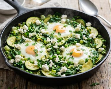 Grüne Shakshuka mit Spinat & Feta | Aus dem Backrohr