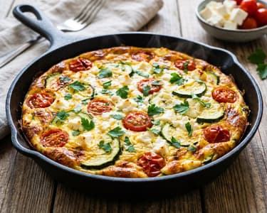 Sommerliche Zucchini-Feta-Frittata | Aus dem Backrohr