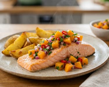 Lachsfilet mit Marillen-Salsa | Aus dem Backrohr