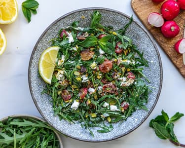 Salad with Roasted Radishes and Goat Cheese