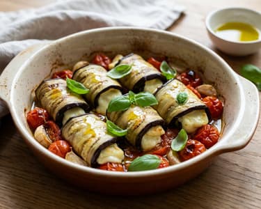 Mediterrane Melanzani-Halloumi-Päckchen | Aus dem Backrohr