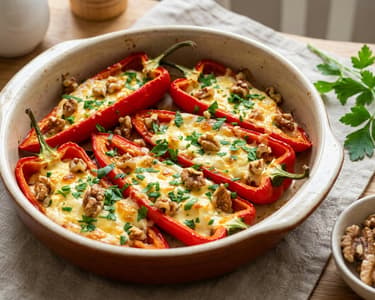 Gefüllte Spitzpaprika mit Schafskäse | Aus dem Backrohr
