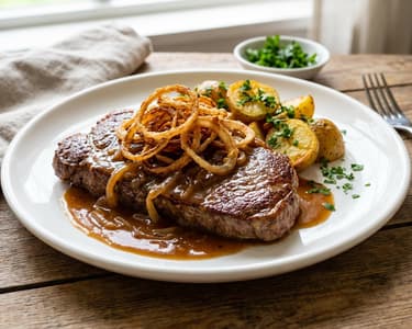 Wiener Zwiebelrostbraten | Klassiker mit Röstzwiebeln
