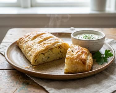 Traditioneller Wiener Erdäpfelstrudel | Knusprig gebacken