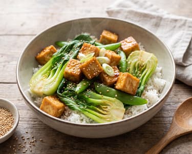 Knuspriger Wok-Tofu mit Pak Choi | In 15 Minuten fertig