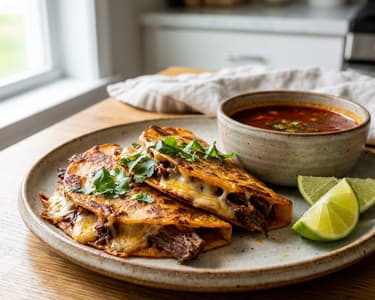 Mexikanische Birria Tacos | Zartes Rindfleisch & Consomé