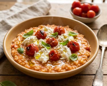 Creamy Tomato Burrata Risotto | Summery & Fine