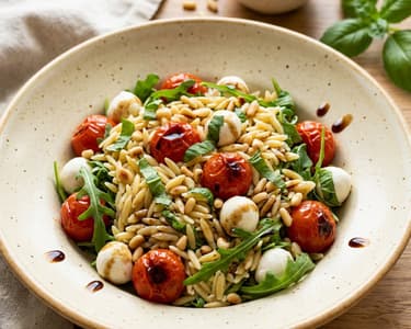 Tuscan Orzo Salad | With Arugula & Mozzarella
