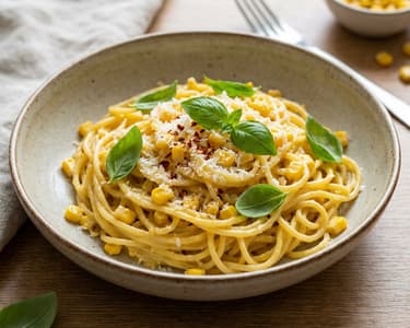 Cremige Mais-Pasta | Süß & sommerlich in 20 Minuten