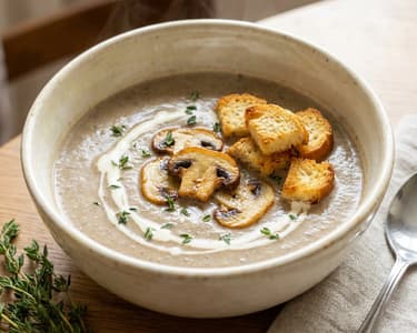 French Cream of Mushroom Soup | Velvety Velouté