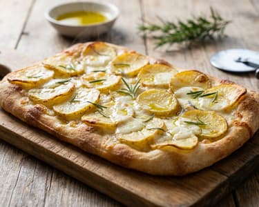 Pizza Bianca mit Erdäpfeln & Rosmarin | Knusprig