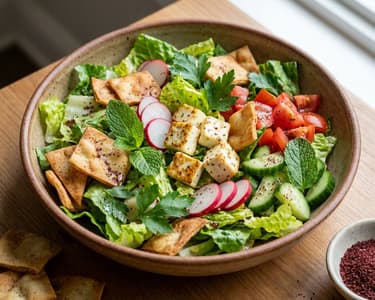 Orientalischer Fattoush | Knuspriger Salat mit Feta