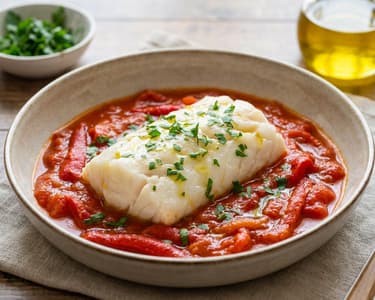Bacalao a la vizcaína | Cod in Pepper Sauce
