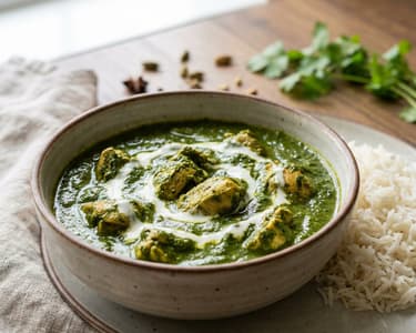 Indisches Palak Hendl | Saftiges Spinat-Curry
