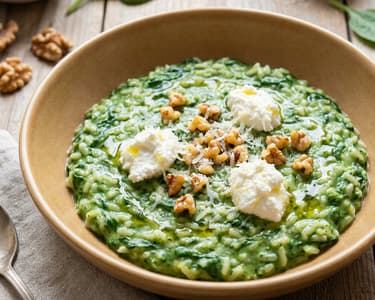 Spinach Risotto with Creamy Ricotta | Tender & Aromatic