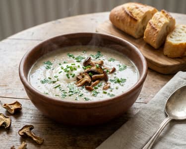 French Wild Mushroom Soup | Delicate & Fresh Herbs