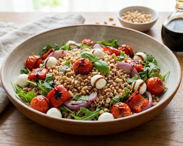 Toskanische Insalata di Farro | Sommerlicher Getreidesalat mit Ofengemüse & Mozzarella