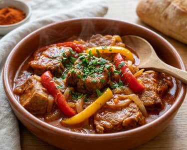 Balkan Mućkalica mit Schweinefleisch | Würziger Schmortopf