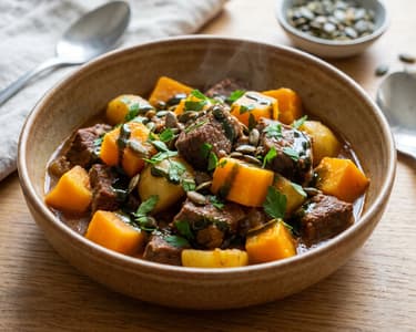 Burgenländischer Rindfleisch-Kürbiseintopf | Zart & Würzig