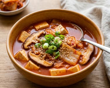 Koreanische Kimchi-Tofu-Suppe | Scharf & Wärmend