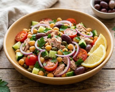 Mediterraner Kichererbsen-Thunfisch-Salat | Frischer Genuss