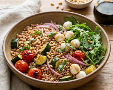 Toskanischer Farro-Salat | Mit Ofengemüse & Mozzarella