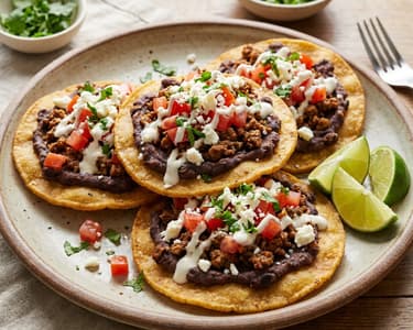 Mexikanische Sopes mit Rindfleisch | Streetfood-Klassiker