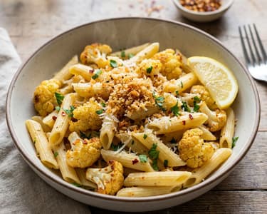 Pasta mit geröstetem Karfiol | Würziger Herbstklassiker