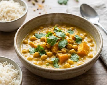 Indian Pumpkin & Chickpea Curry | Creamy & Vegan