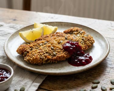 Wildschnitzel in Kürbiskernpanier | Zart & nussig-knusprig