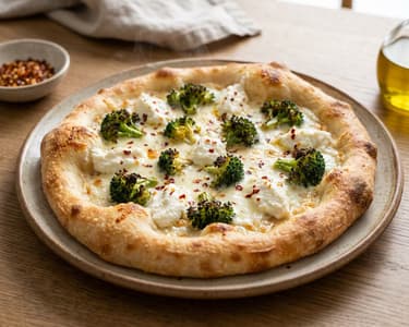 Pizza Bianca with Broccoli & Ricotta | Crispy from the Oven
