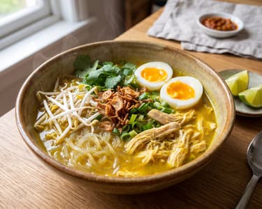 Soto Ayam | Indonesische Hendlsuppe mit Kurkuma