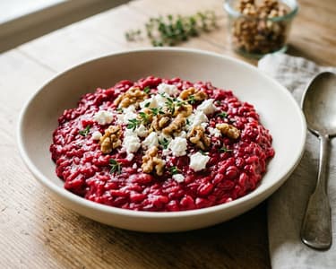 Rote-Rüben-Risotto mit Ziegenkäse | Cremig & aromatisch