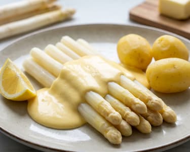 Regionaler weißer Spargel mit Hollandaise & Kartoffeln