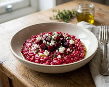 Rote-Rüben-Risotto mit Feta | Rubinrot & Cremig