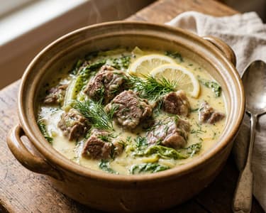 Griechisches Lamm-Frikassee mit Avgolemono