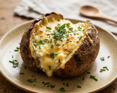 Gefüllte Ofenerdäpfel | Mit Bergkäse & Kräutertopfen