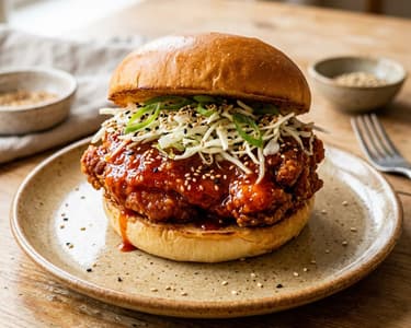 Koreanischer Crispy Chicken Burger