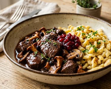 Klassisches Rehragout | Zarter Wildgenuss mit Waldpilzen