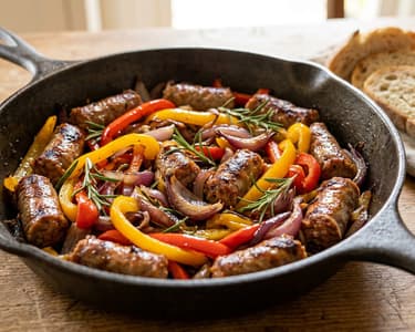 Salsiccia e Peperoni | Schnelle italienische Wurstpfanne