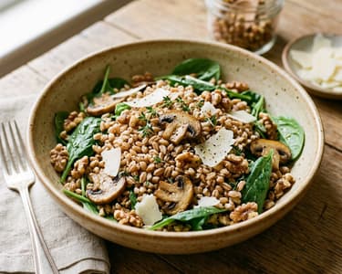 Toskanischer Farro-Salat | Mit gebratenen Pilzen & Pecorino