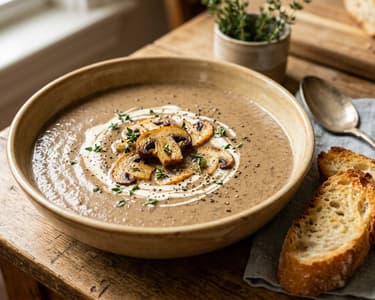 Französische Röstpilzsuppe | Aus dem Backrohr
