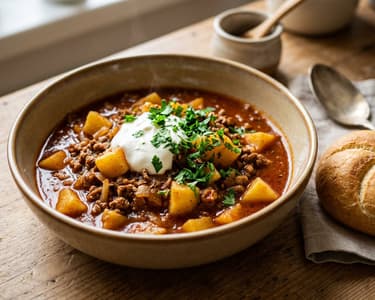 Altwiener Faschiertes Erdäpfelgulasch