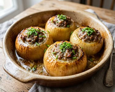 Stuffed Spanish Onions with Minced Meat | Hearty from the Oven
