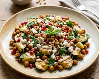 Spiced Zucchini Salad with Marinated Feta | Middle Eastern Delight