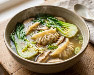 Asian Dumpling Soup with Tofu | Warming & Aromatic