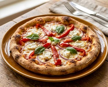 Pizza with Bell Pepper & Goat Cheese | From the Oven