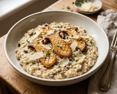 Creamy King Oyster Mushroom Risotto | Delicate & Nutty