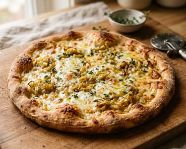 Crispy Pizza Bianca with Leek & Scamorza | From the Oven