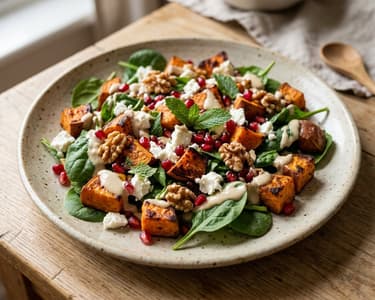 Orientalischer Süßkartoffelsalat mit Feta | Aus dem Backrohr